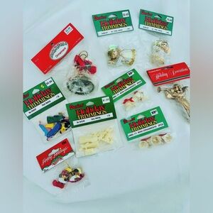 Vintage Christmas Darice Holiday Trimmings Commodore Miniatures Craft Toy Lot